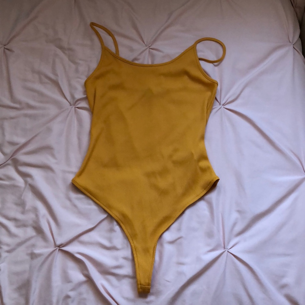 Yellow tank bodysuit
